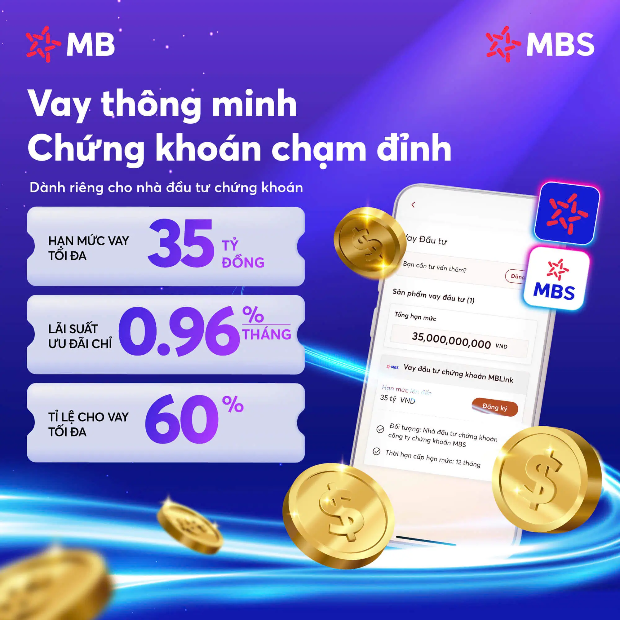 Hướng dẫn vay chứng khoán siêu tốc trên App MBBank