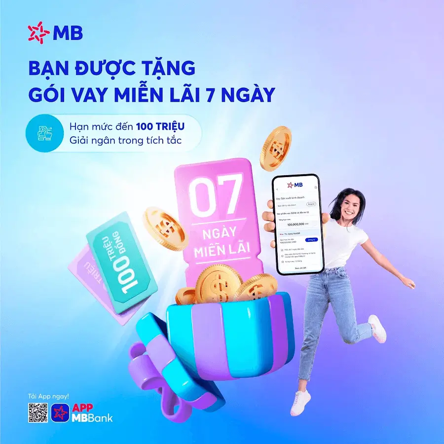 Hướng dẫn vay VIETQR – Miễn lãi 7 ngày trên App MBBank